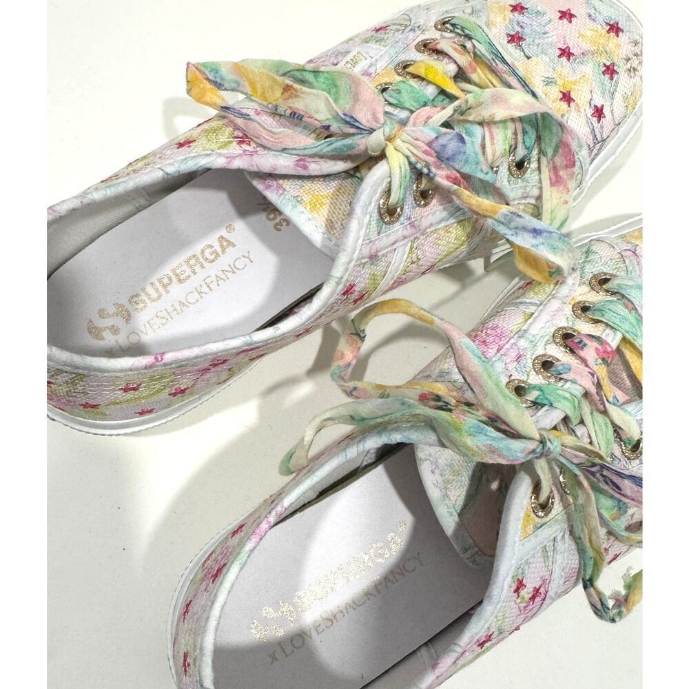 LoveShackFancy x Superga Floral Embroidered Low Top Sneakers Feminine Size 8.5 - Picture 6 of 8